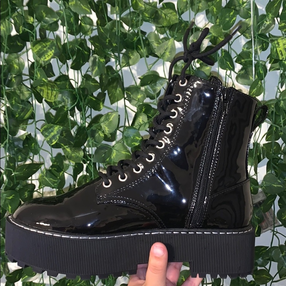 Vinyl Combat boots
